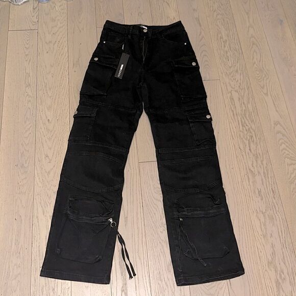No Matter What Stretch Straight Leg Cargo Jean - Black - Picture 6 of 7